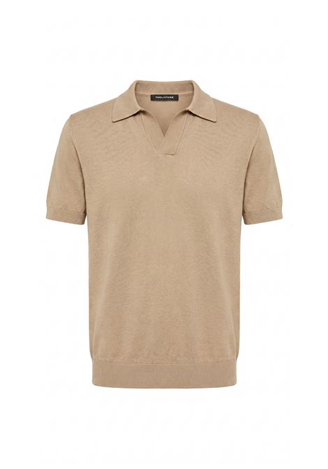 Polo in maglia Tagliatore beige in lino e cotone TAGLIATORE | Polo | KEITH GSE26-02724